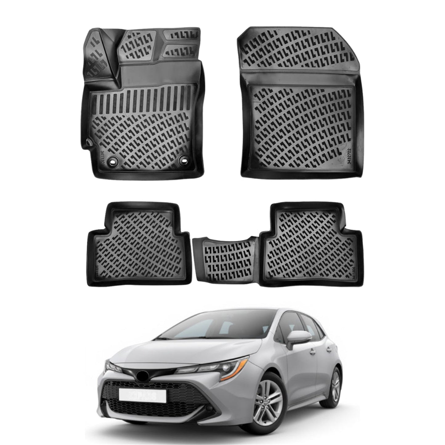 Toyota Corolla Floor Mats 2018-2026 - Auto Accessory SKU: 1068