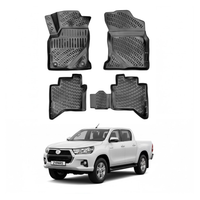 Toyota Hilux Floor Mats 2015-2026, TPE All Weather, Non Slip Car Interior Floor Liner