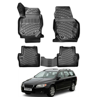 Volvo V70 Floor Mats 2007-2016, TPE All Weather, Non Slip Car Interior Floor Liner
