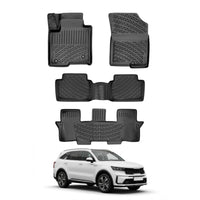 Kia Sorento Floor Mats 2021-2026, TPE All Weather, Non Slip Car Interior Floor Liner