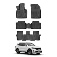 Kia Sorento Floor Mats 2021-2026, TPE All Weather, Non Slip Car Interior Floor Liner