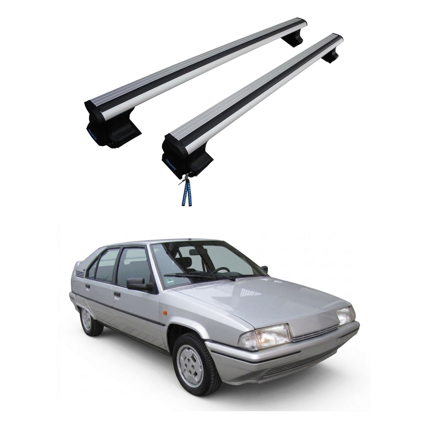 Roof Rack Cross Bars for Citroen BX 1988-1994 120 CM, 75 Kg / 165 lbs Load