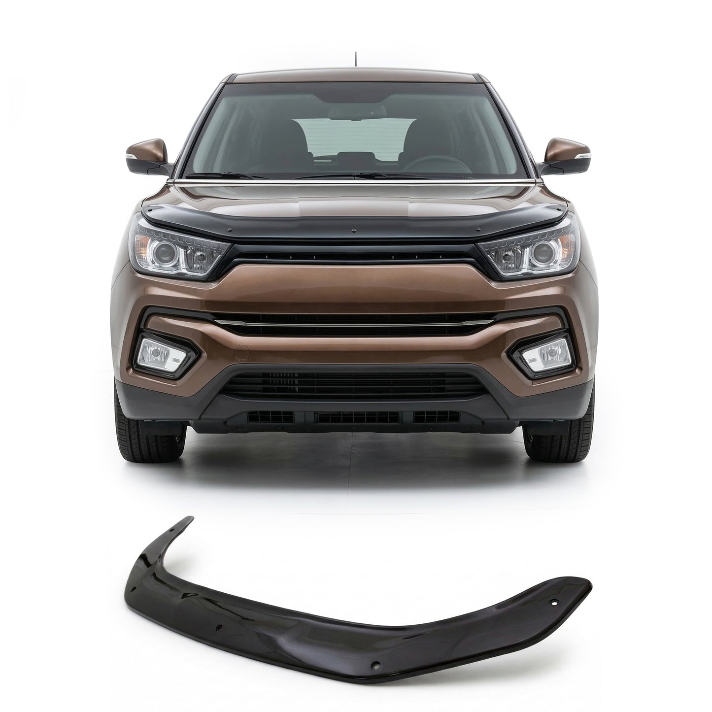 SsangYong Tivoli Hood Deflector 2015-2022, Hood Bug Shield, ABS Black