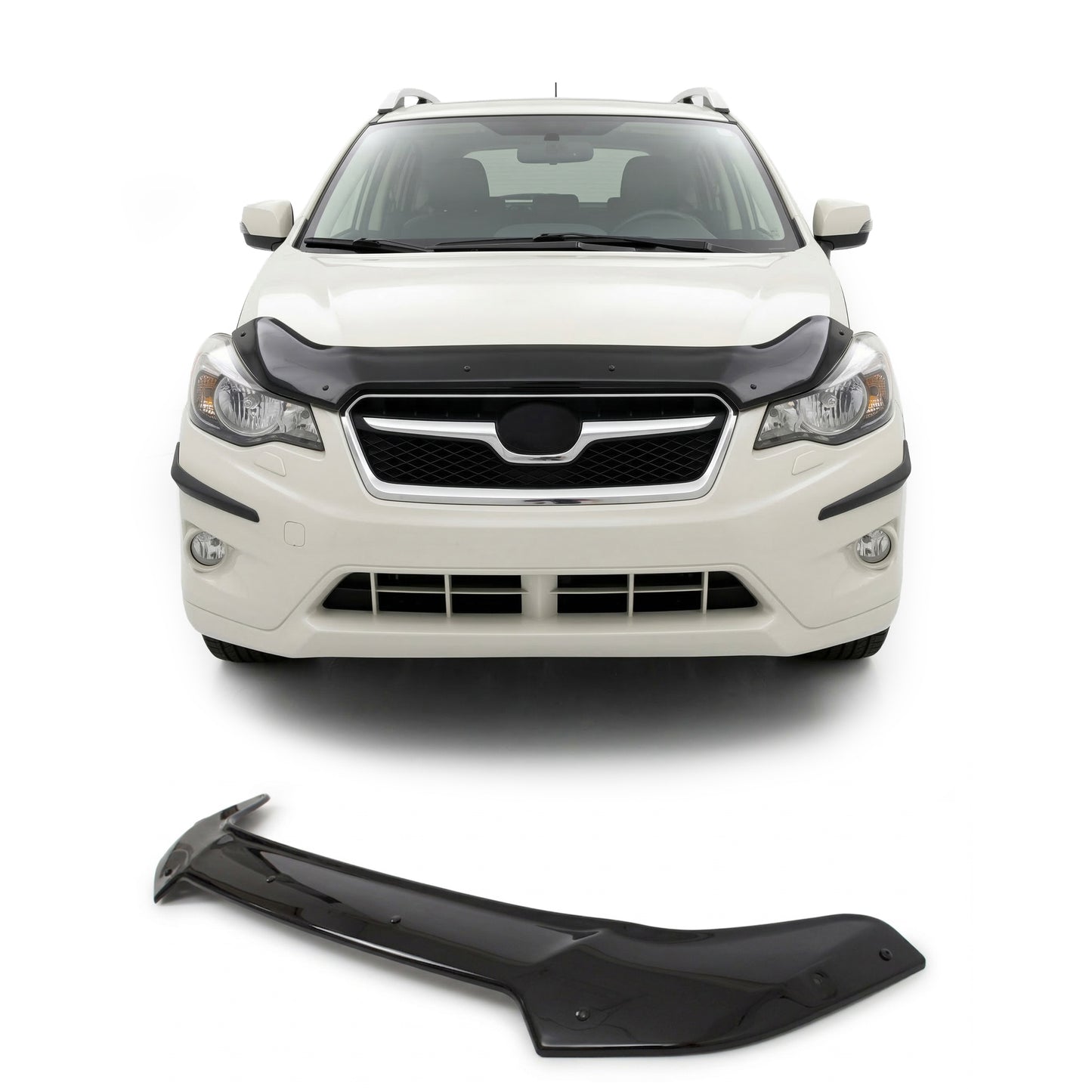 Subaru XV Hood Deflector 2012-2016, Hood Bug Shield, ABS Black