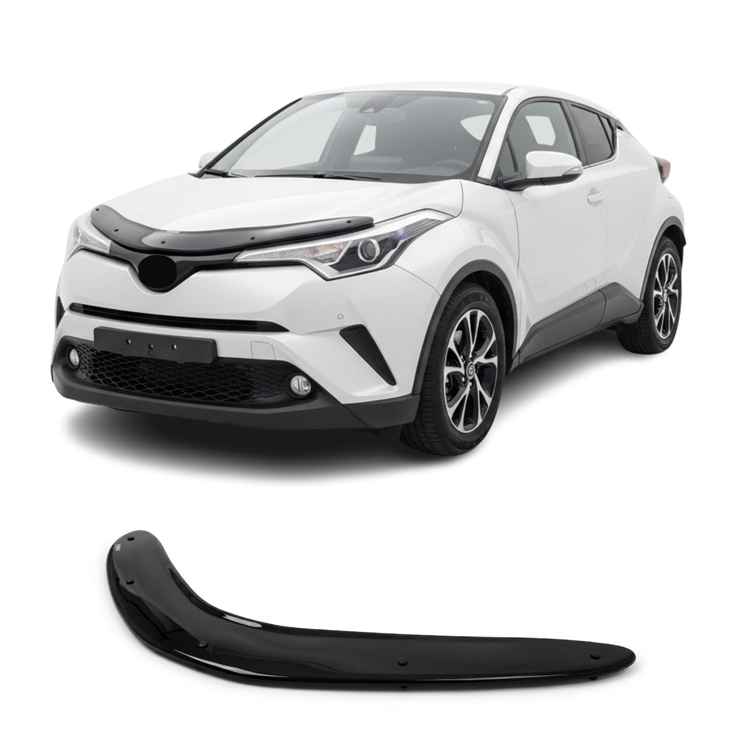 Toyota C-HR Hood Deflector 2016-2020, Hood Bug Shield, ABS Black