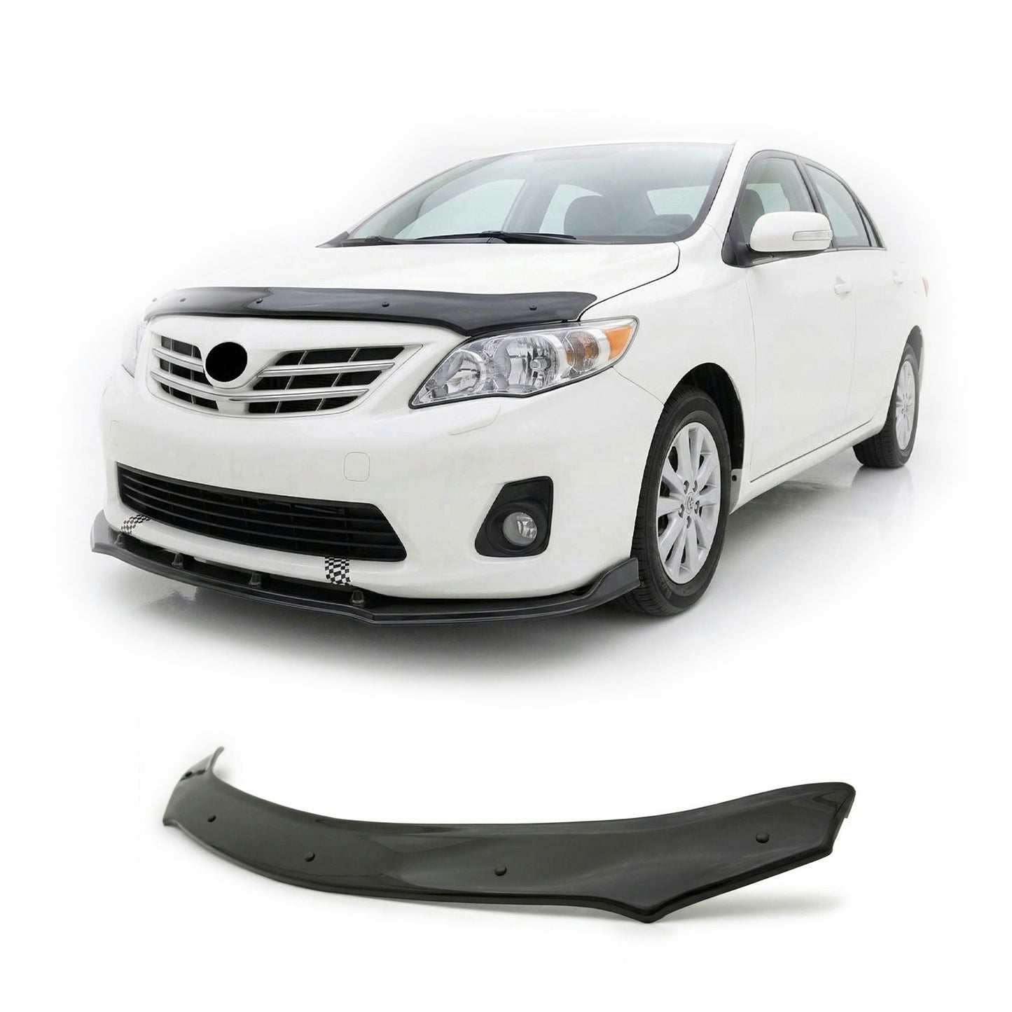 Toyota Corolla Hood Deflector 2007-2013, Hood Bug Shield, ABS Black