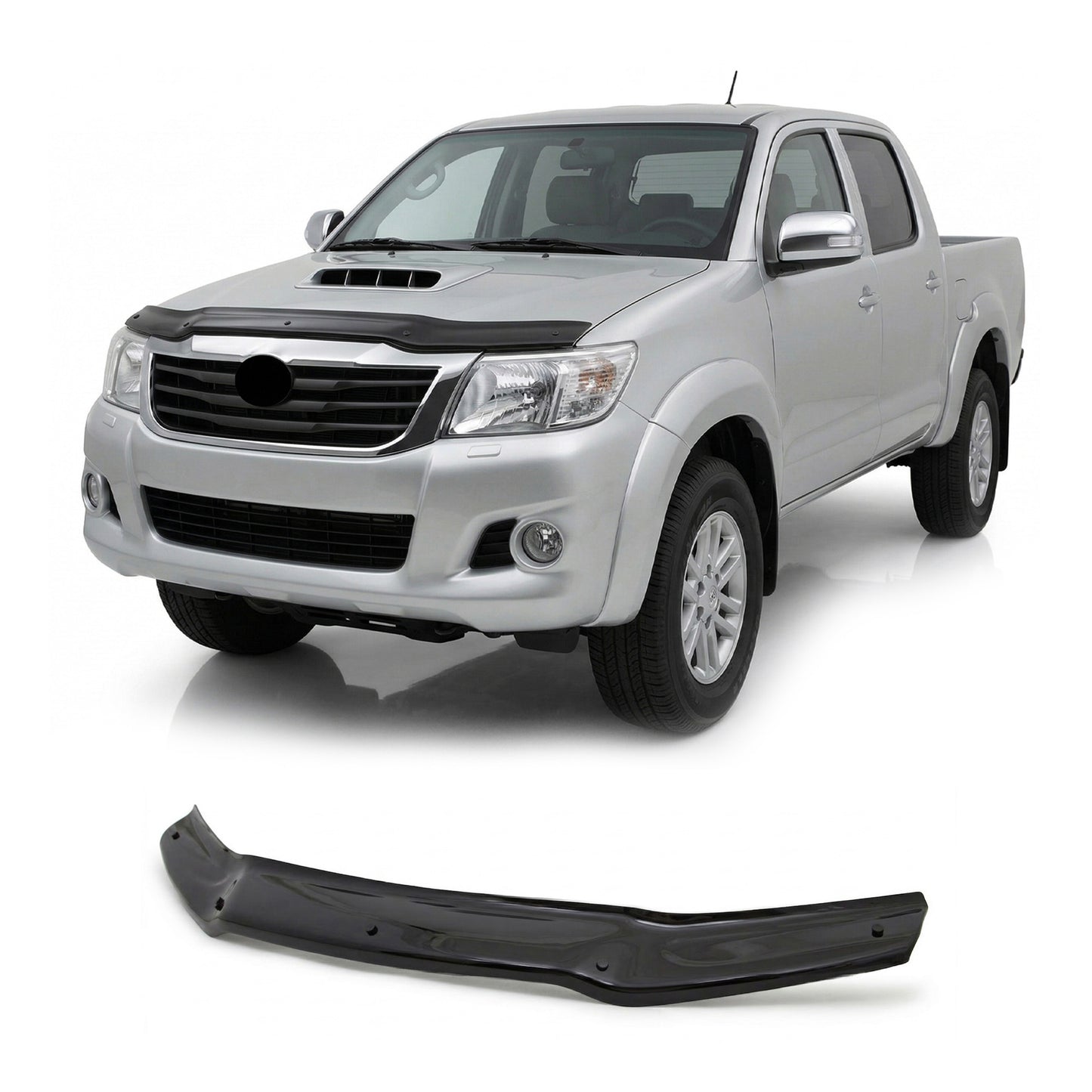 Toyota Hilux Hood Deflector 2012-2015, Hood Bug Shield, ABS Black