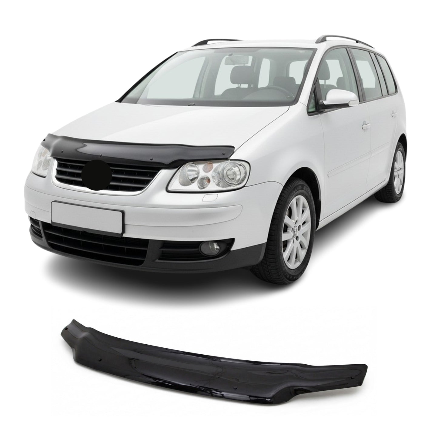 Volkswagen Touran Hood Deflector 2003-2006, Hood Bug Shield, ABS Black