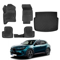 Alfa Romeo Junior Ibrida Floor Mats and Cargo Liner 2024-2026, All Weather TPE Front, Rear & Cargo Set