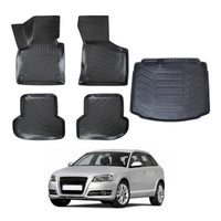 Audi A3 Floor Mats and Cargo Liner 2003-2013, All Weather TPE Front, Rear & Cargo Set