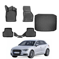 Audi A3 Floor Mats and Cargo Liner 2013-2020, All Weather TPE Front, Rear & Cargo Set