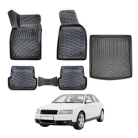 Audi A4 B6 Floor Mats and Cargo Liner 2001-2006, All Weather TPE Front, Rear & Cargo Set