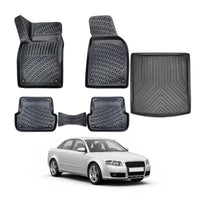 Audi A4 B7 Floor Mats and Cargo Liner 2004-2008, All Weather TPE Front, Rear & Cargo Set