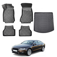 Audi A5 Floor Mats and Cargo Liner 2007-2016, All Weather TPE Front, Rear & Cargo Set