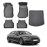Audi A5 Floor Mats and Cargo Liner 2016-2026, All Weather TPE Front, Rear & Cargo Set