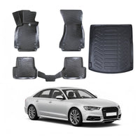 Audi A6 C7 Floor Mats and Cargo Liner 2011-2015, All Weather TPE Front, Rear & Cargo Set