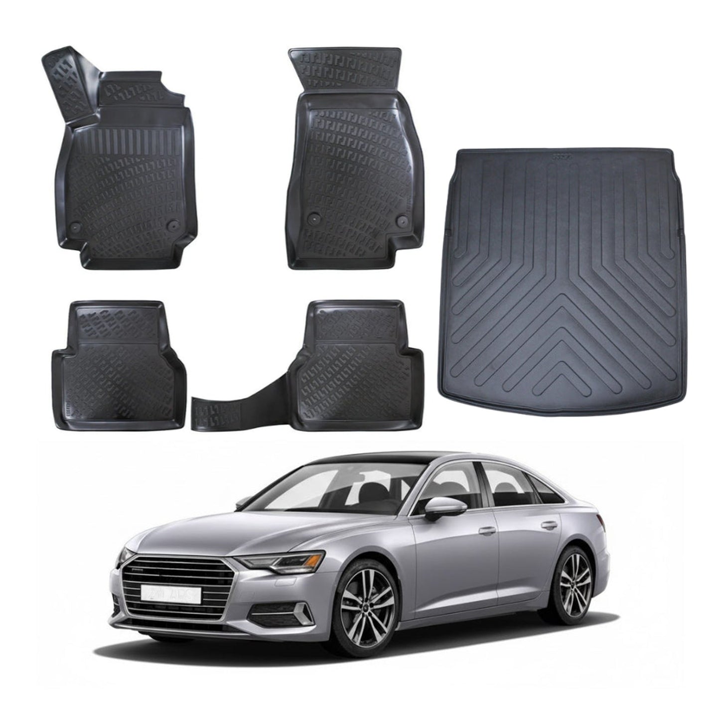 Audi A6 C8 Floor Mats and Cargo Liner 2018-2026, All Weather TPE Front, Rear & Cargo Set