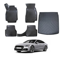 Audi A7 Floor Mats and Cargo Liner 2018-2026, All Weather TPE Front, Rear & Cargo Set