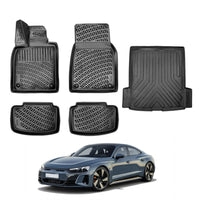 Audi e-Tron Floor Mats and Cargo Liner 2022-2026, All Weather TPE Front, Rear & Cargo Set