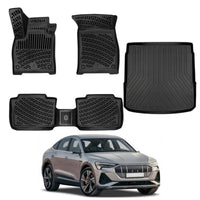 Audi e-Tron Sportback Floor Mats and Cargo Liner 2020-2023, All Weather TPE Front, Rear & Cargo Set