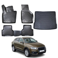 Audi Q3 Floor Mats and Cargo Liner 2011-2018, All Weather TPE Front, Rear & Cargo Set