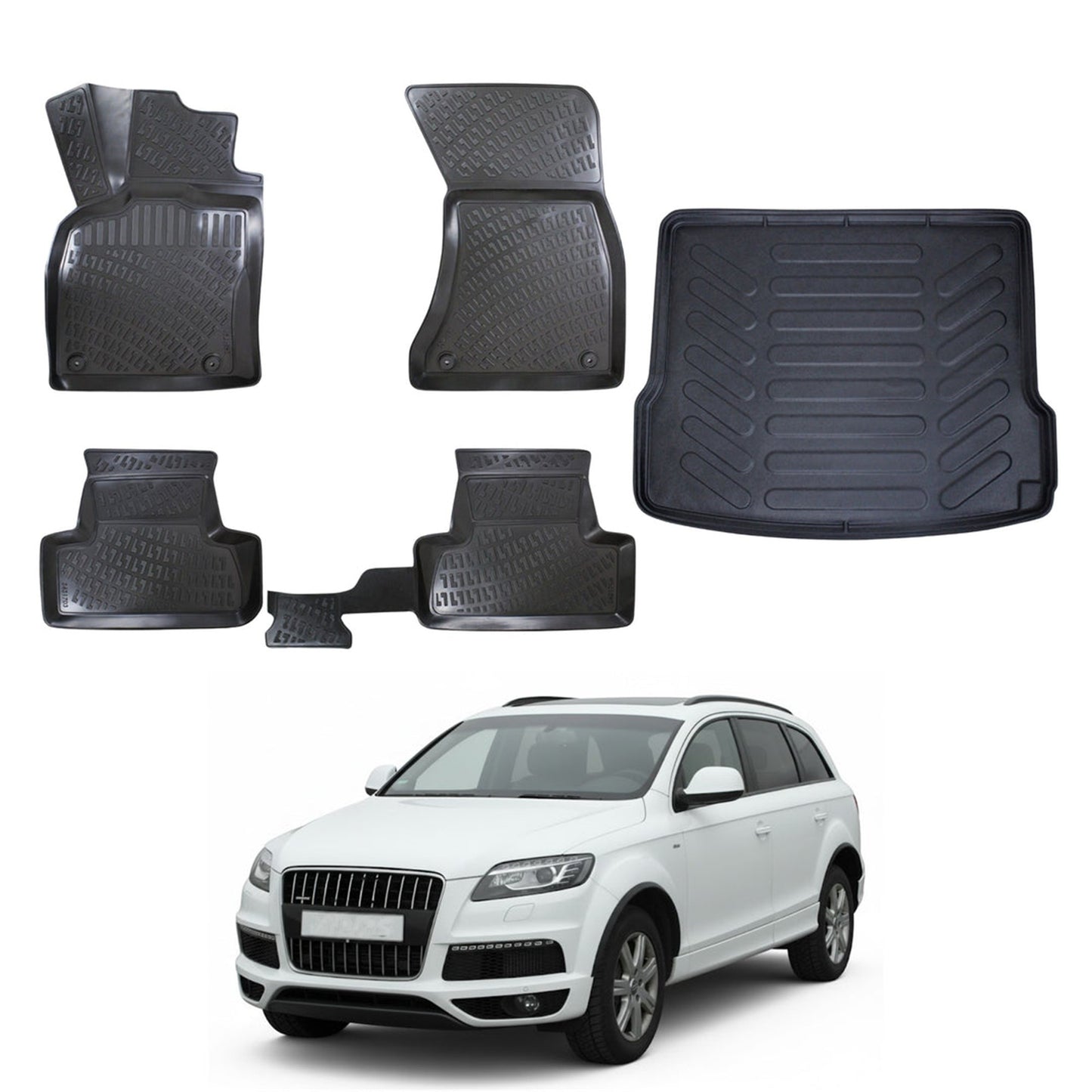 Audi Q5 Floor Mats and Cargo Liner 2009-2017, All Weather TPE Front, Rear & Cargo Set