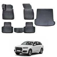 Audi Q7 Floor Mats and Cargo Liner 2016-2026, All Weather TPE Front, Rear & Cargo Set