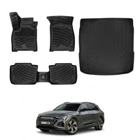 Audi Q8 e-Tron Floor Mats and Cargo Liner 2024-2026, All Weather TPE Front, Rear & Cargo Set
