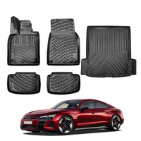 Audi e-Tron Floor Mats and Cargo Liner 2021-2026, All Weather TPE Front, Rear & Cargo Set