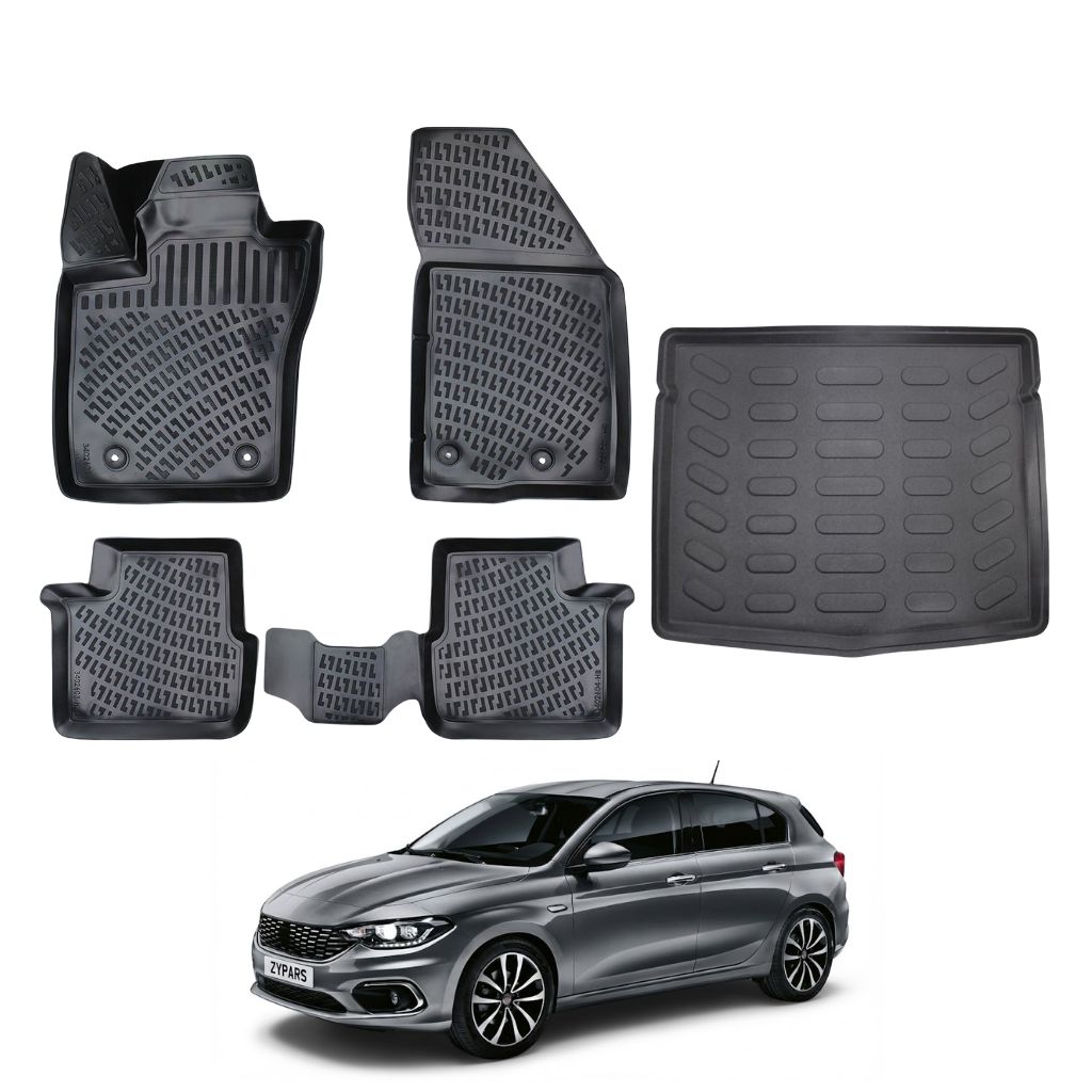 Fiat Egea Floor Mats and Cargo Liner 2015-2026 - Auto Accessory SKU: 4449
