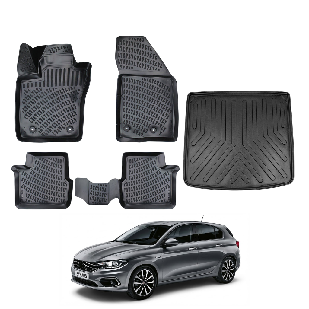 Fiat Egea Floor Mats and Cargo Liner 2015-2026 - Auto Accessory SKU: 4450