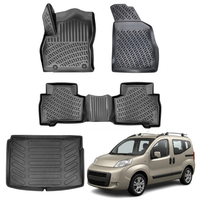 Fiat Fiorino Floor Mats and Cargo Liner 2007-2019, All Weather TPE Front, Rear & Cargo Set