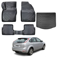Ford Focus Floor Mats and Cargo Liner 2005-2010, All Weather TPE Front, Rear & Cargo Set