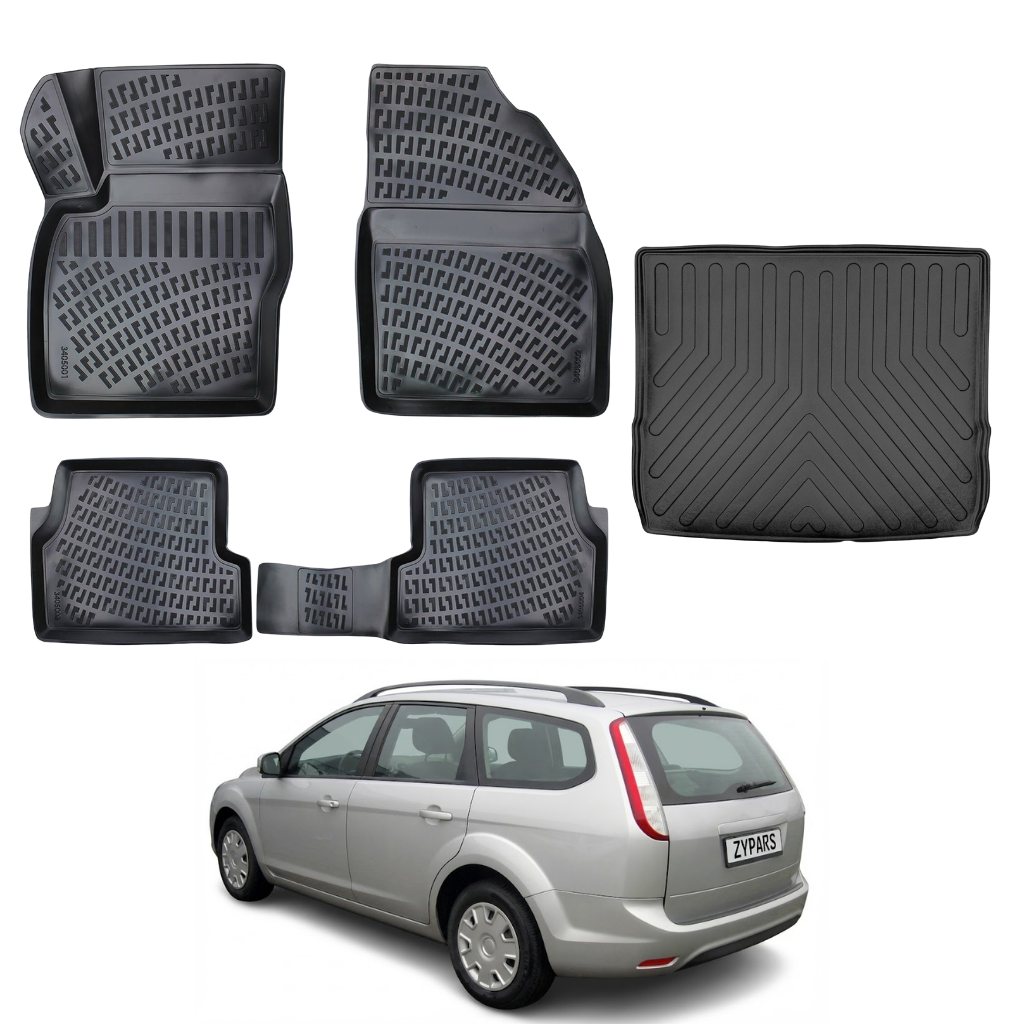 Ford Focus Floor Mats and Cargo Liner 2005-2010 - Auto Accessory SKU: 4499