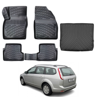 Ford Focus Floor Mats and Cargo Liner 2005-2010, All Weather TPE Front, Rear & Cargo Set