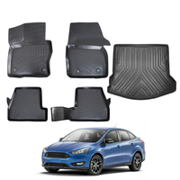 Ford Focus Floor Mats and Cargo Liner 2014-2018, All Weather TPE Front, Rear & Cargo Set