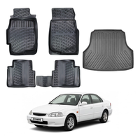 Honda Civic Floor Mats and Cargo Liner 1996-2000, All Weather TPE Front, Rear & Cargo Set