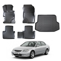 Honda Civic Floor Mats and Cargo Liner 2001-2005, All Weather TPE Front, Rear & Cargo Set