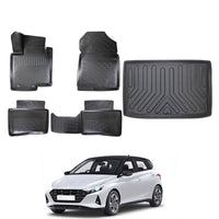 Hyundai i20 Floor Mats and Cargo Liner 2020-2026, All Weather TPE Front, Rear & Cargo Set