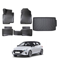 Hyundai i20 Floor Mats and Cargo Liner 2020-2026, All Weather TPE Front, Rear & Cargo Set