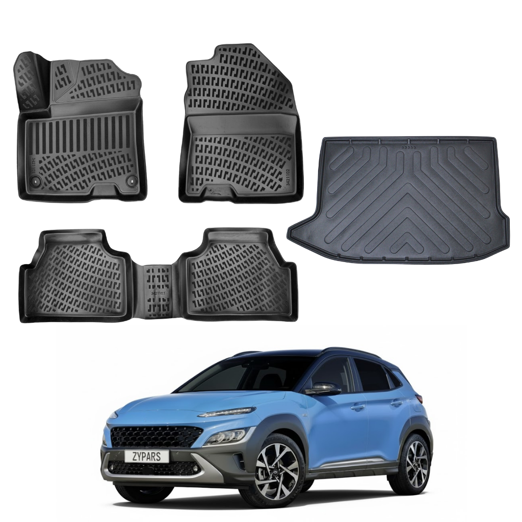 Hyundai Kona Floor Mats and Cargo Liner 2019-2023
