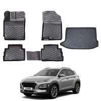 Hyundai Kona Floor Mats and Cargo Liner 2017-2023, All Weather TPE Front, Rear & Cargo Set