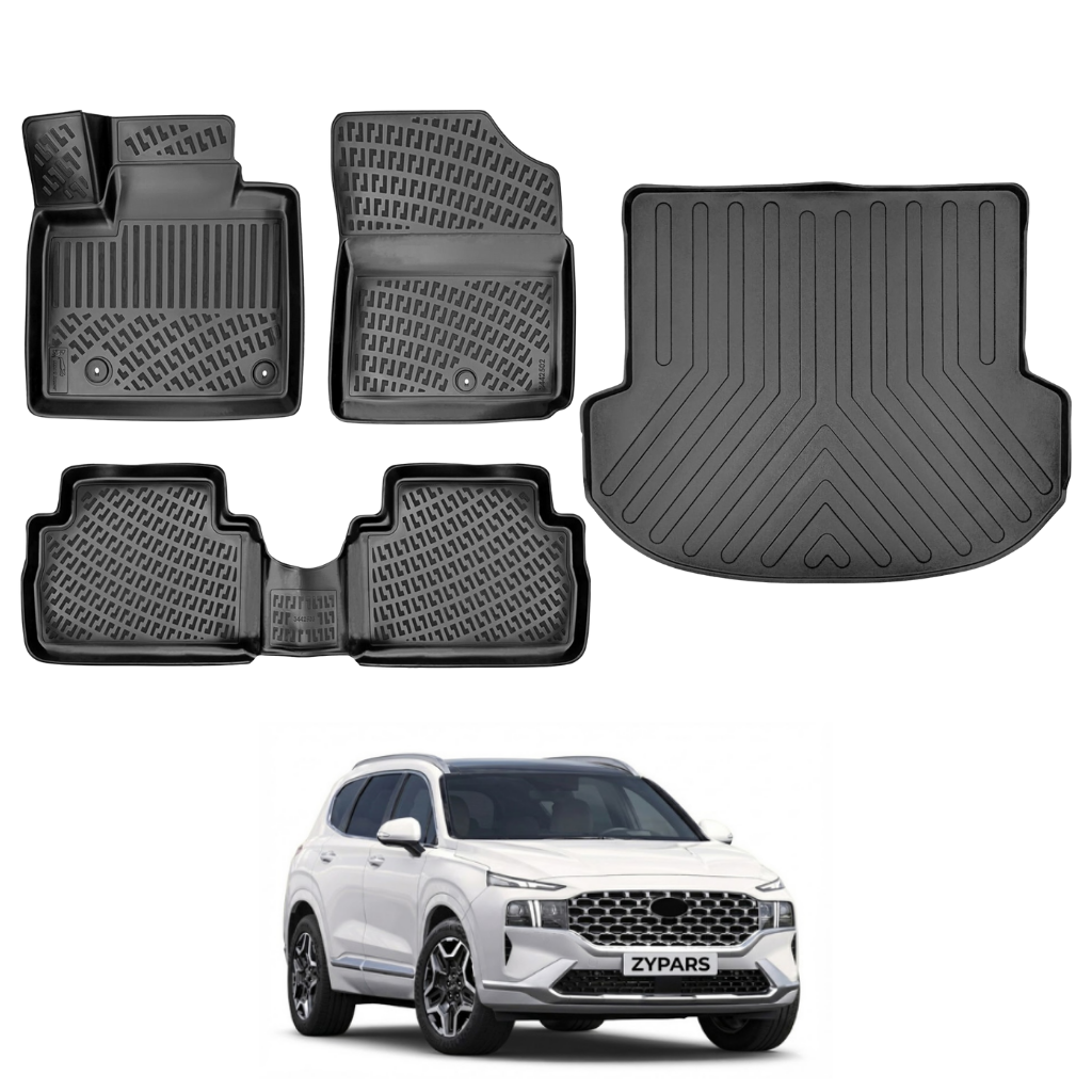 Hyundai Santa Fe Floor Mats and Cargo Liner 2020-2024 - Auto Accessory SKU: 4596