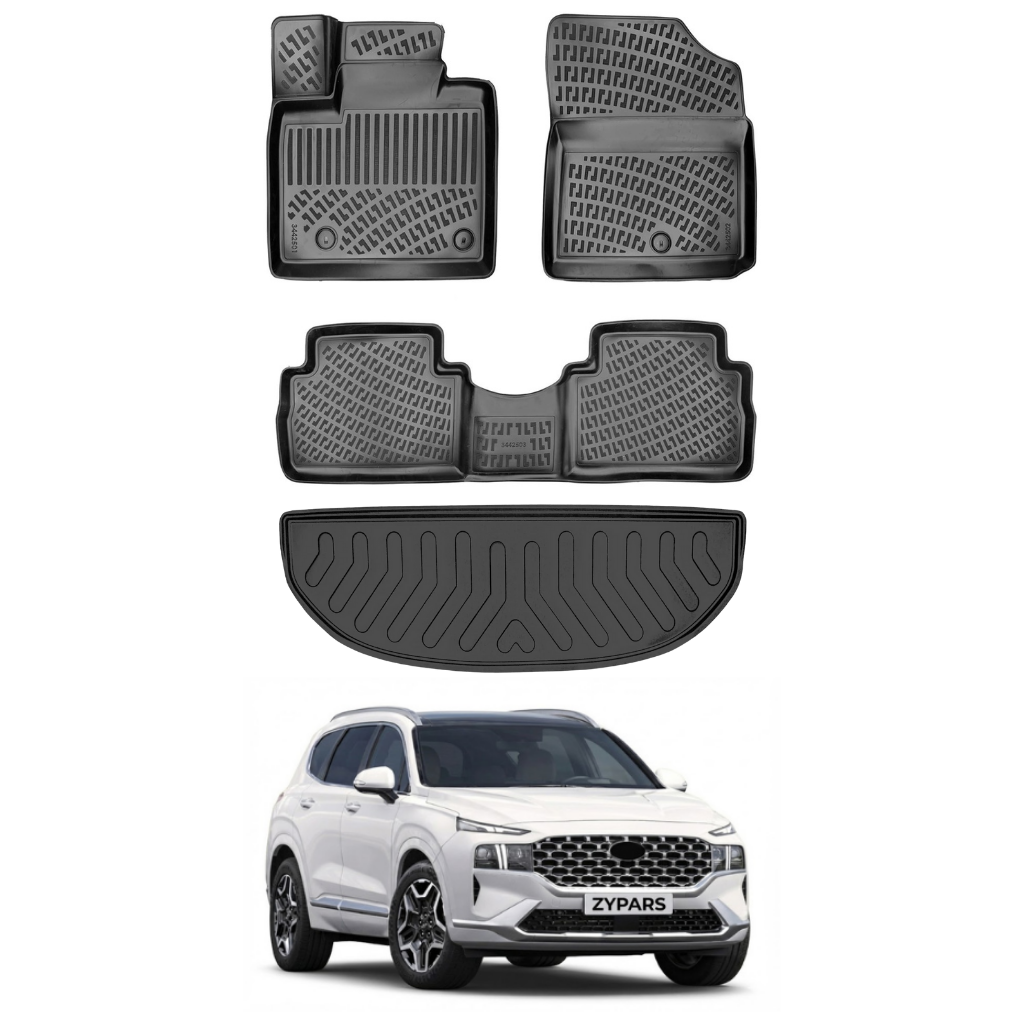 Hyundai Santa Fe Floor Mats and Cargo Liner 2020-2024 - Auto Accessory SKU: 4598