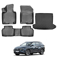 Hyundai Tucson Floor Mats and Cargo Liner 2021-2026, All Weather TPE Front, Rear & Cargo Set