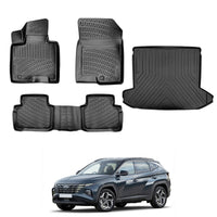 Hyundai Tucson Floor Mats and Cargo Liner 2021-2026, All Weather TPE Front, Rear & Cargo Set