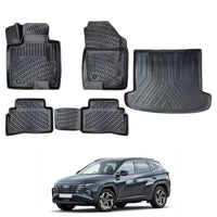 Hyundai Tucson Floor Mats and Cargo Liner 2021-2026, All Weather TPE Front, Rear & Cargo Set