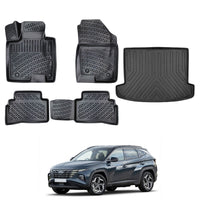 Hyundai Tucson Floor Mats and Cargo Liner 2021-2026, All Weather TPE Front, Rear & Cargo Set