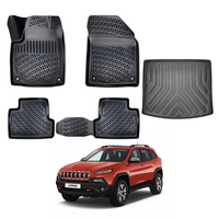Jeep Cherokee Floor Mats and Cargo Liner 2014-2019, All Weather TPE Front, Rear & Cargo Set