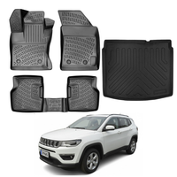 Jeep Compass Floor Mats and Cargo Liner 2017-2026, All Weather TPE Front, Rear & Cargo Set
